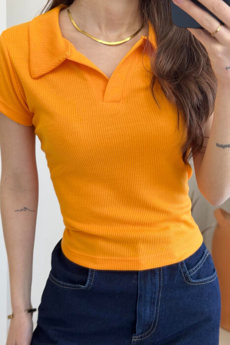 ONE COLOR SIMPLE WOMAN SHIRT ORANGE/PORTOKALLI - 3