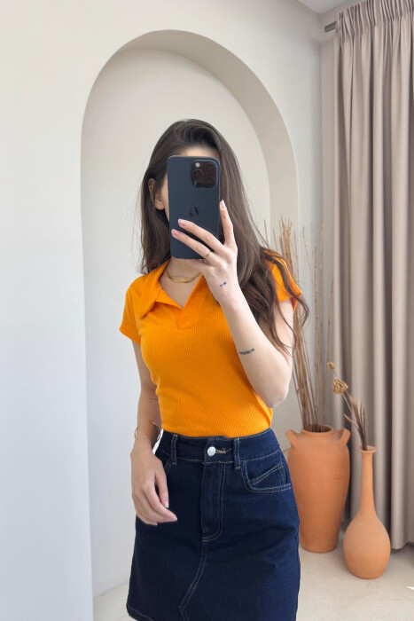ONE COLOR SIMPLE WOMAN SHIRT ORANGE/PORTOKALLI - 7