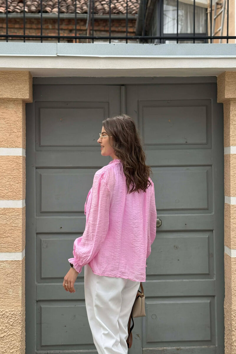 ONE COLOR SIMPLE WOMAN SHIRT PINK/ROZE - 3