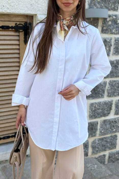ONE COLOR SIMPLE WOMAN SHIRT WHITE-E BARDHE - 4