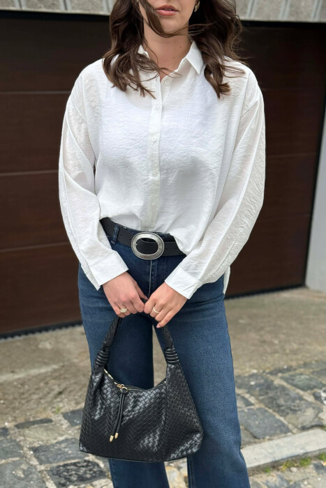 ONE COLOR SIMPLE WOMAN SHIRT WHITE-E BARDHE - 3