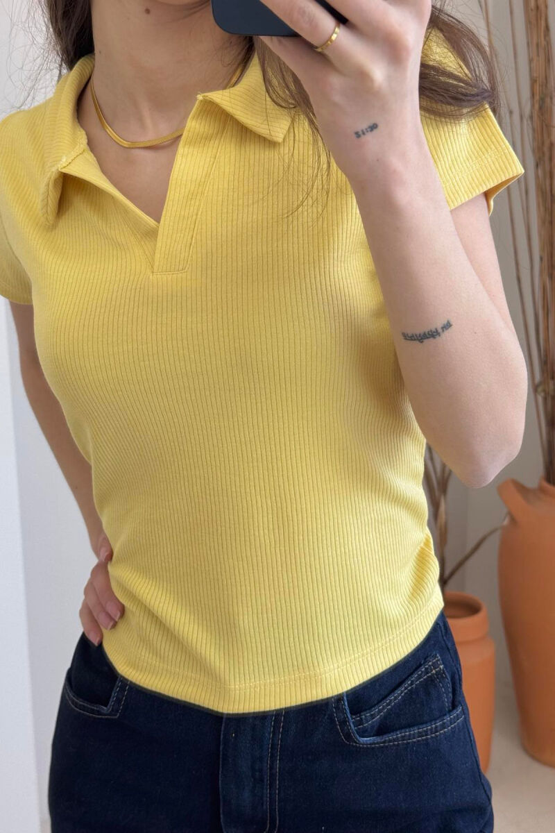 ONE COLOR SIMPLE WOMAN SHIRT YELLOW/E VERDHE - 7