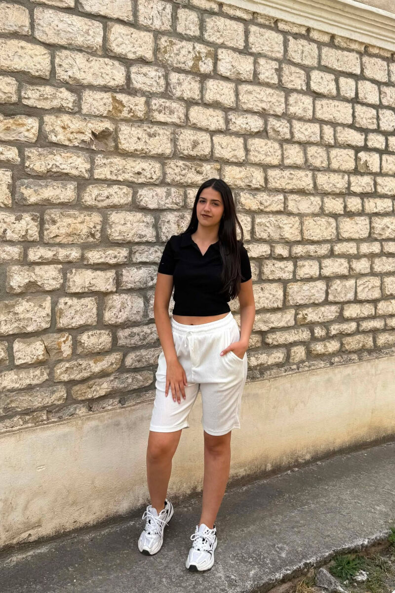 ONE COLOR SIMPLE WOMAN SHORTS WHITE-E BARDHE - 1