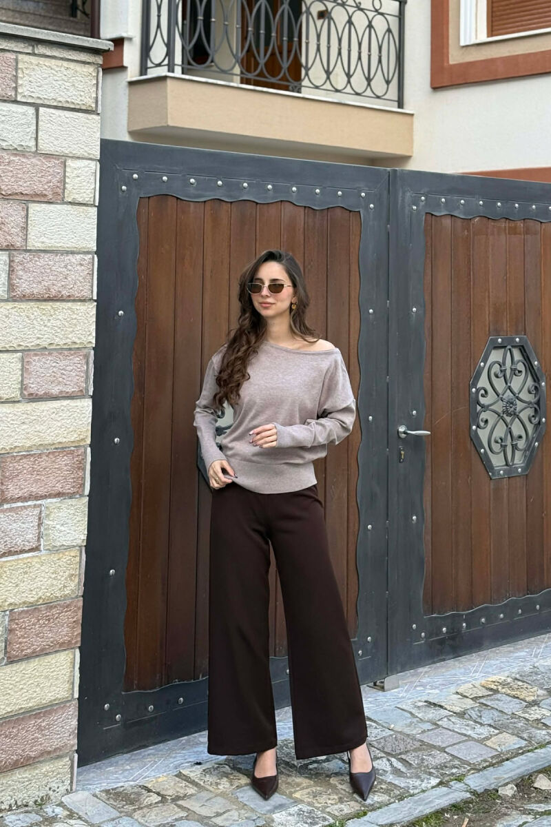 ONE COLOR SIMPLE WOMAN SWEATER BEIGE/BEZHE - 4