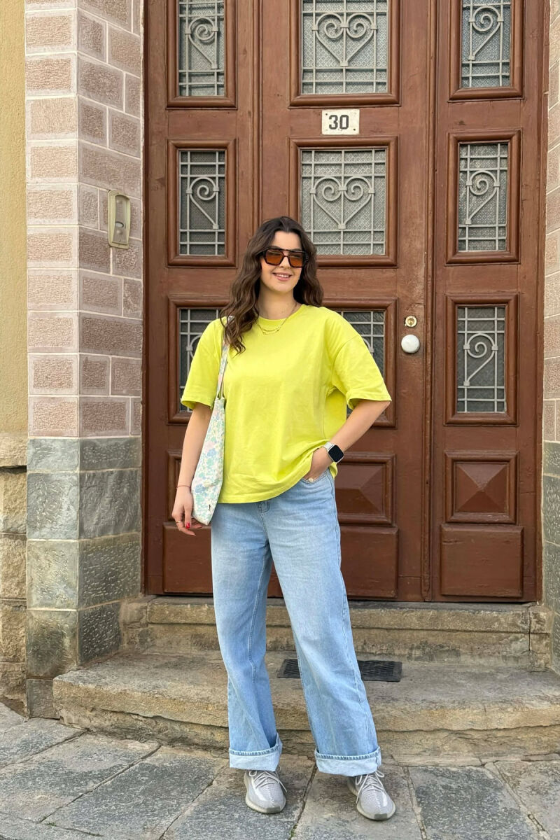 ONE COLOR SIMPLE WOMAN T-SHIRT + 6 PAIR SOCKS NEON/NEON - 1