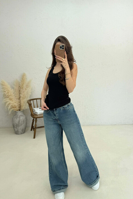 ONE COLOR SIMPLE WOMAN TANK TOP BLACK/ E ZEZE - 2