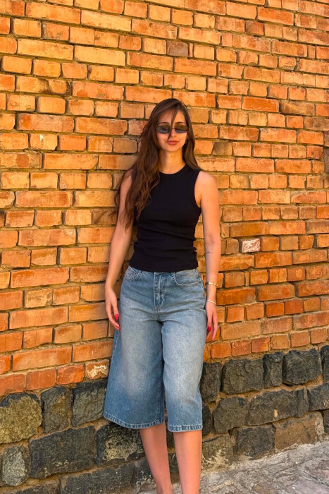 ONE COLOR SIMPLE WOMAN TANK TOP BLACK/ E ZEZE 