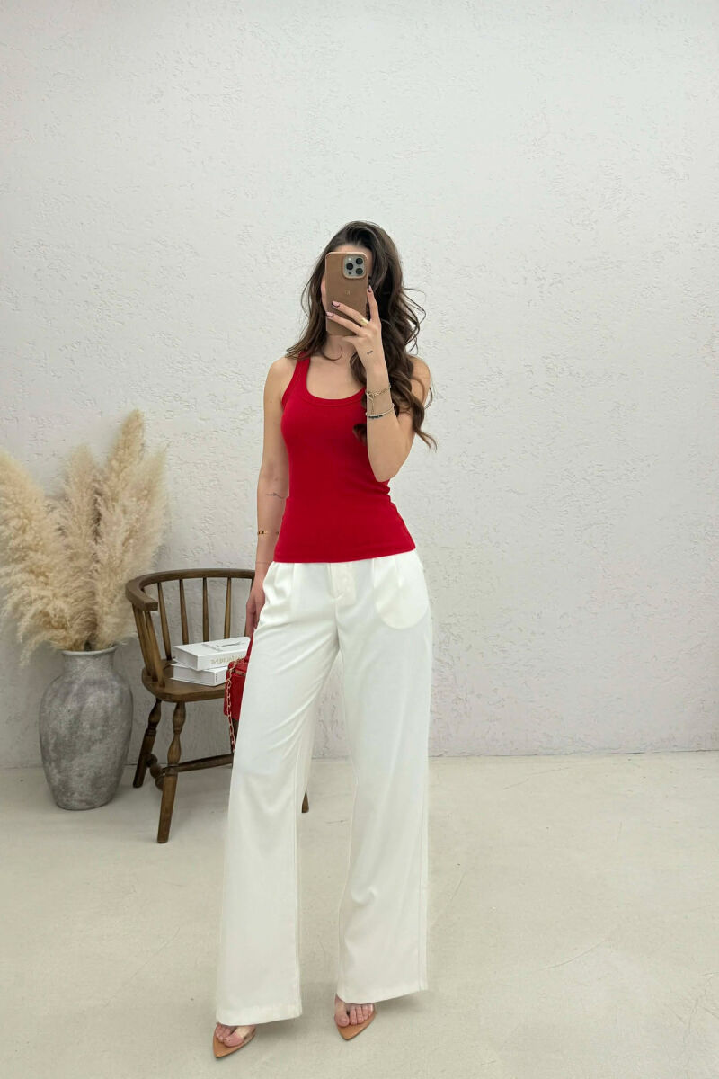 ONE COLOR SIMPLE WOMAN TANK TOP RED/E KUQE - 2