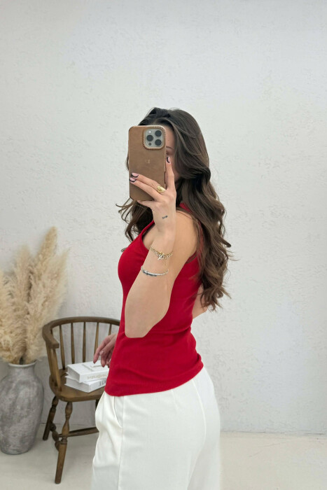 ONE COLOR SIMPLE WOMAN TANK TOP RED/E KUQE - 3