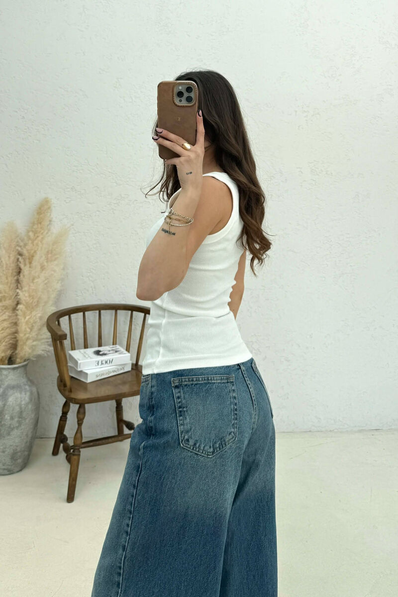 ONE COLOR SIMPLE WOMAN TANK TOP WHITE-E BARDHE - 2