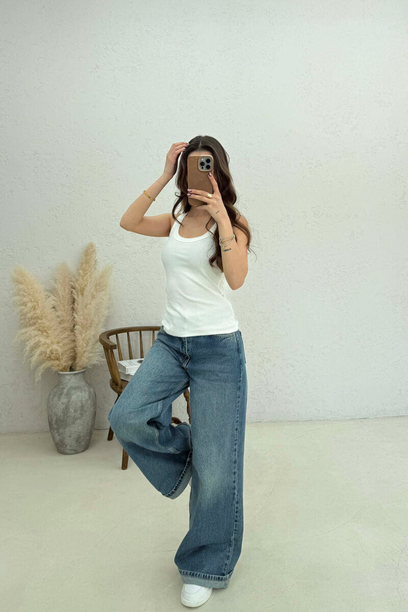 ONE COLOR SIMPLE WOMAN TANK TOP WHITE-E BARDHE - 4