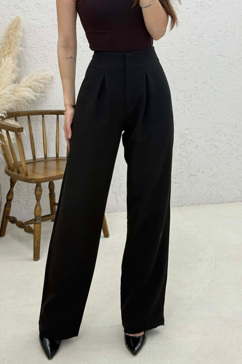 ONE COLOR SIMPLE WOMAN TROUSERS BLACK/ E ZEZE - 3