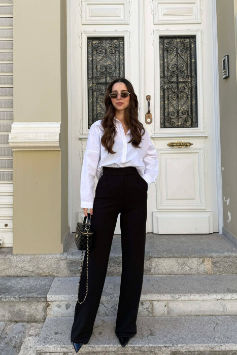ONE COLOR SIMPLE WOMAN TROUSERS BLACK/ E ZEZE 