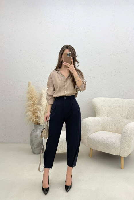 ONE COLOR SIMPLE WOMAN TROUSERS BLUE/BLU 