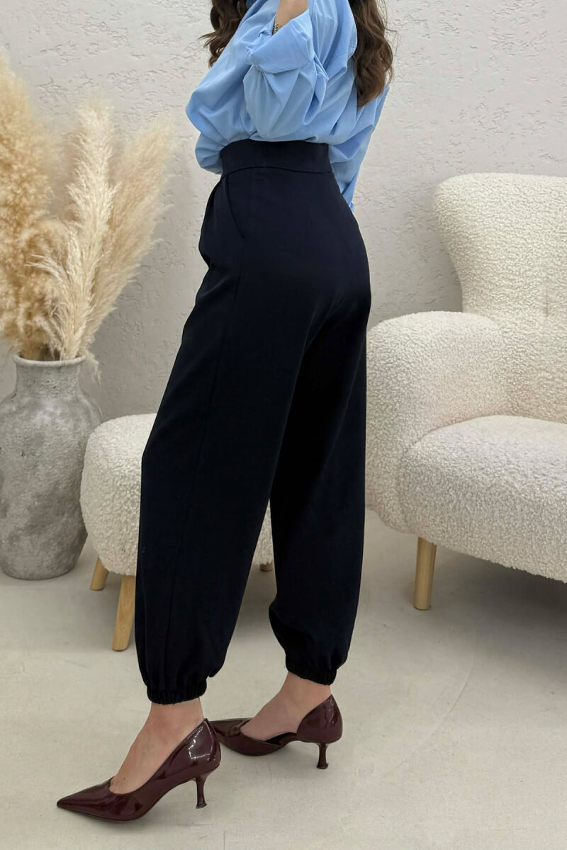 ONE COLOR SIMPLE WOMAN TROUSERS BLUE/BLU - 2