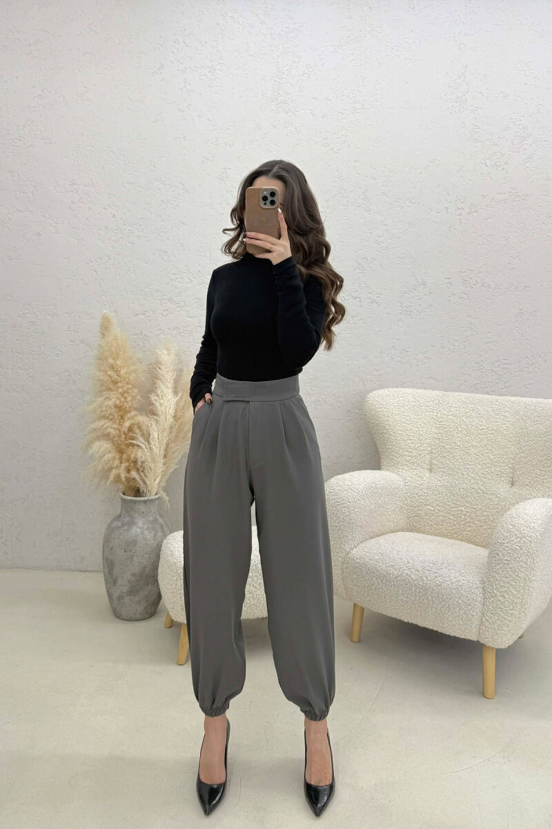 ONE COLOR SIMPLE WOMAN TROUSERS GREY ASH/GRI HIRI - 1