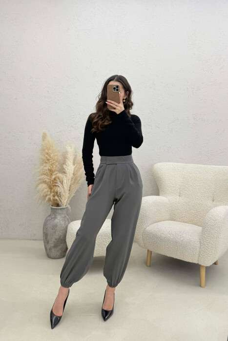 ONE COLOR SIMPLE WOMAN TROUSERS GREY ASH/GRI HIRI - 2