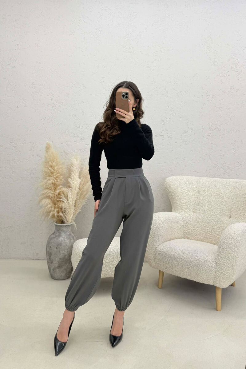 ONE COLOR SIMPLE WOMAN TROUSERS GREY ASH/GRI HIRI - 2