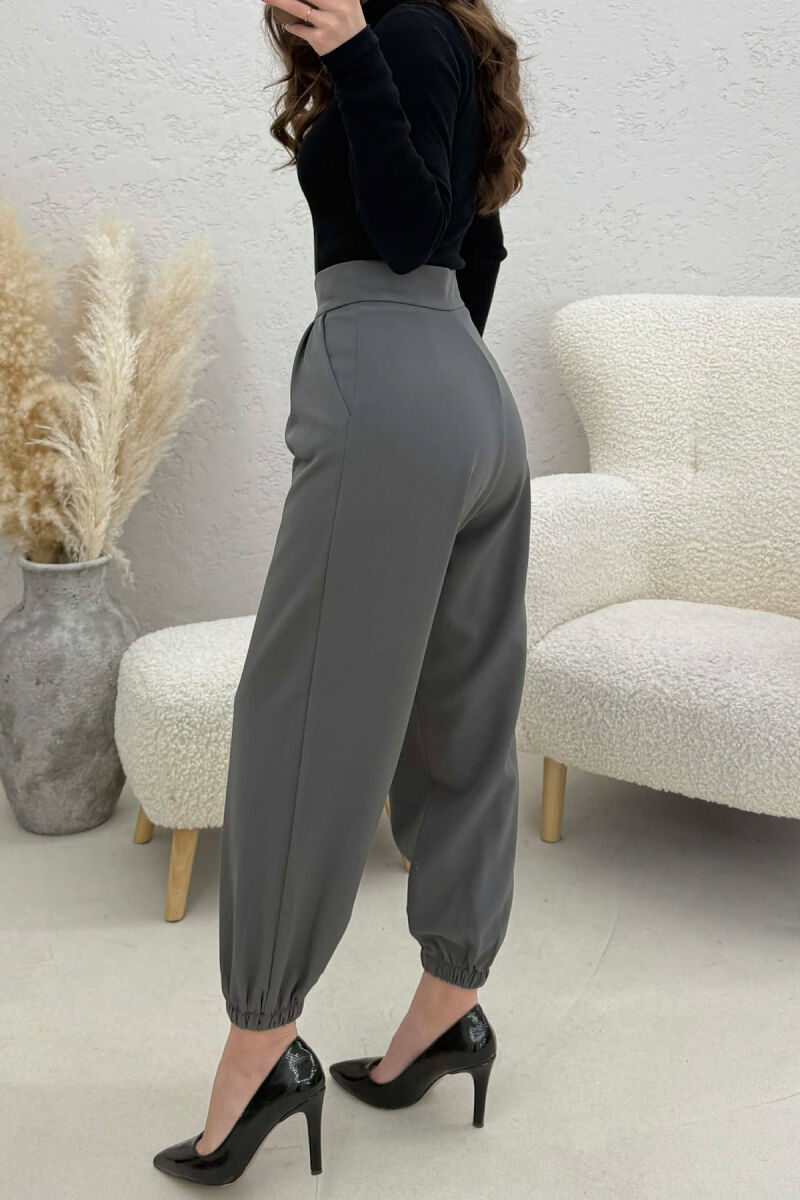 ONE COLOR SIMPLE WOMAN TROUSERS GREY ASH/GRI HIRI - 3