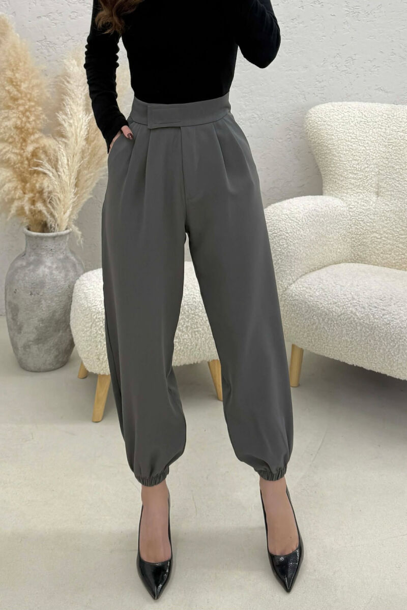 ONE COLOR SIMPLE WOMAN TROUSERS GREY ASH/GRI HIRI - 4
