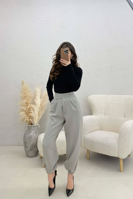 ONE COLOR SIMPLE WOMAN TROUSERS GREY/GRI 