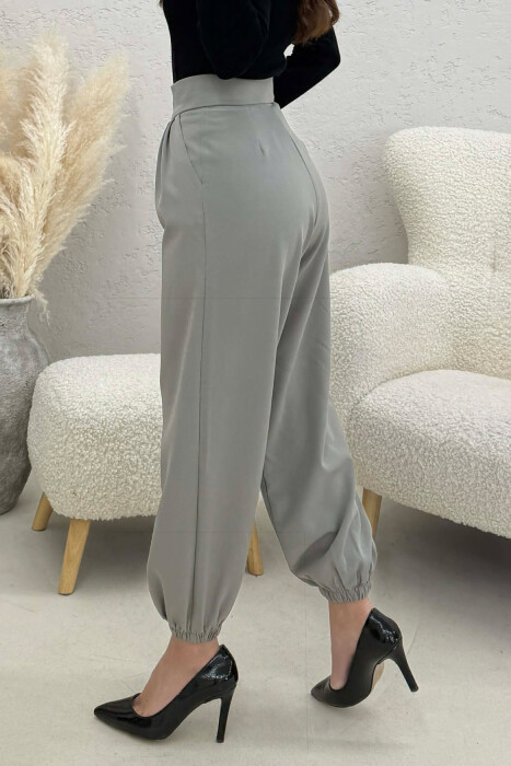ONE COLOR SIMPLE WOMAN TROUSERS GREY/GRI - 4