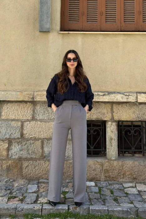 ONE COLOR SIMPLE WOMAN TROUSERS GREY/GRI 