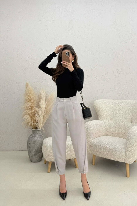 ONE COLOR SIMPLE WOMAN TROUSERS LIGHT GREY/GZ 