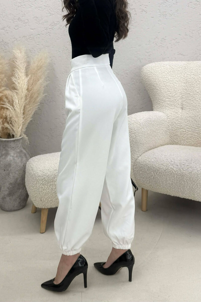 ONE COLOR SIMPLE WOMAN TROUSERS WHITE-E BARDHE - 4