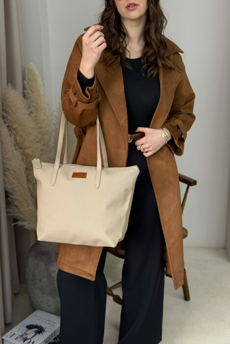 ONE COLOR SIMPLE WOMEN BAG BEIGE/BEZHE - 2