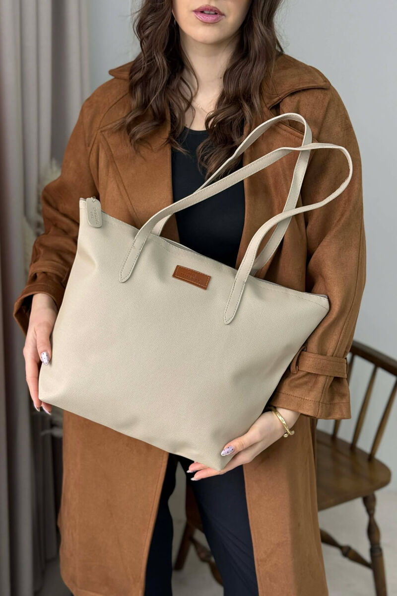 ONE COLOR SIMPLE WOMEN BAG BEIGE/BEZHE - 3