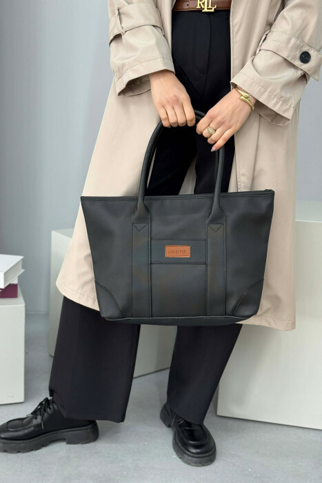 ONE COLOR SIMPLE WOMEN BAG BLACK/ E ZEZE - 3