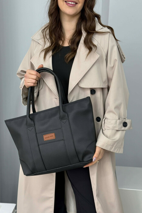 ONE COLOR SIMPLE WOMEN BAG BLACK/ E ZEZE - 5