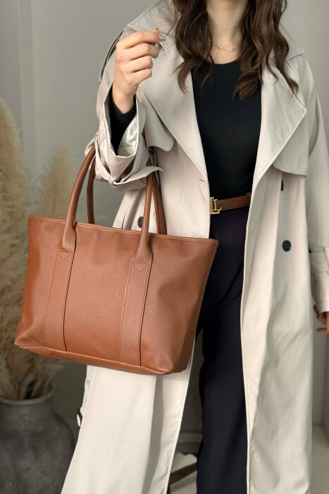 ONE COLOR SIMPLE WOMEN BAG BROWN/KAFE - 1