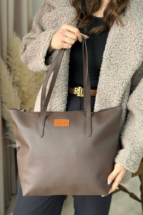 ONE COLOR SIMPLE WOMEN BAG BROWN/KAFE - 4