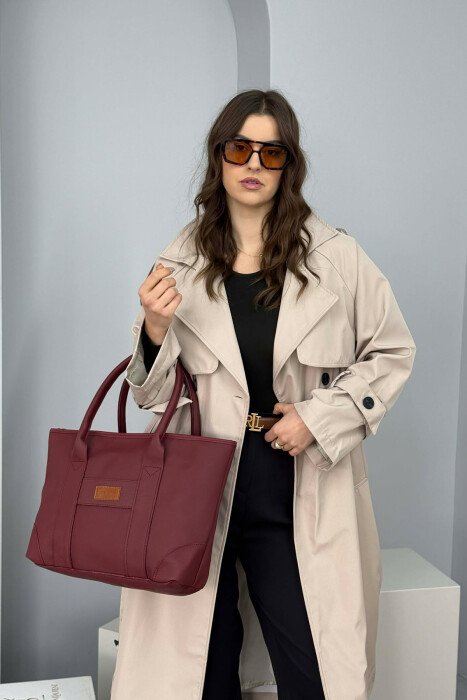 ONE COLOR SIMPLE WOMEN BAG BURGUNDY/VISHNJE - 2