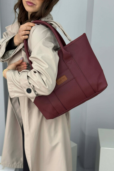 ONE COLOR SIMPLE WOMEN BAG BURGUNDY/VISHNJE - 4