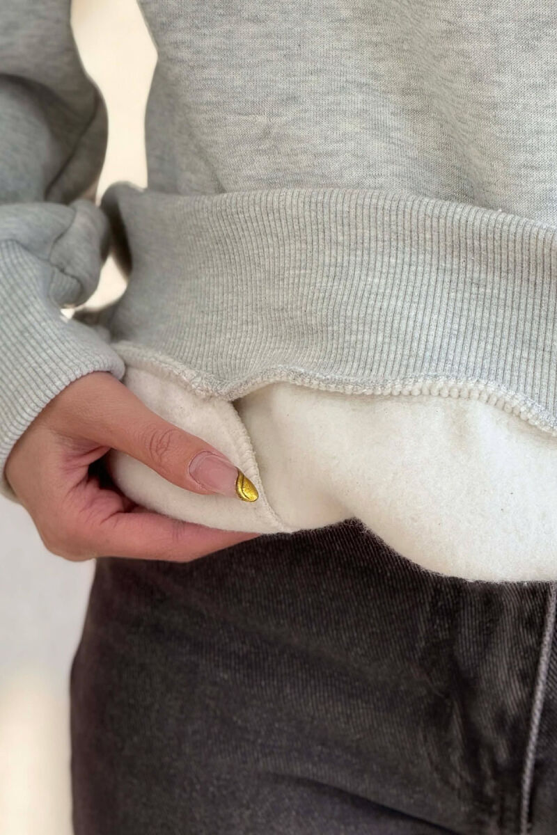 ONE COLOR SIMPLE WOMEN HOODIE GREY-GREY/GG - 4