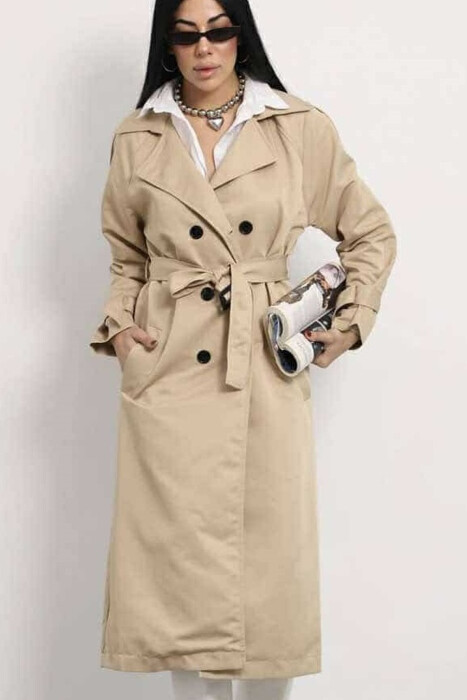 ONE COLOR SIMPLE WOMEN JACKET BEIGE/BEZHE 
