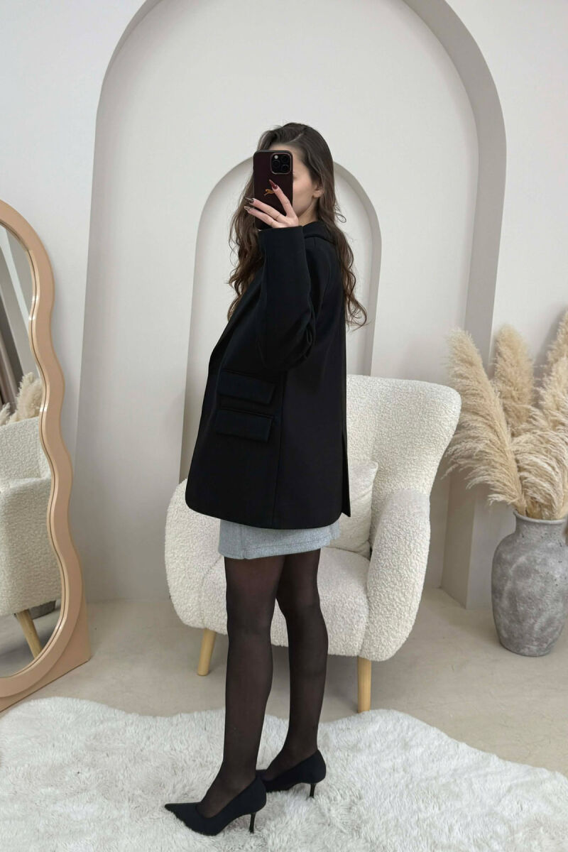 ONE COLOR SIMPLE WOMEN JACKET BLACK/ E ZEZE - 2