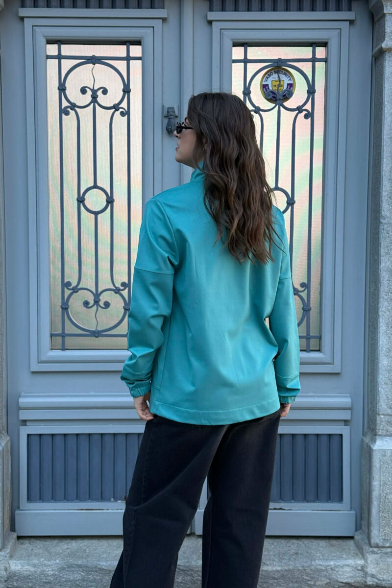 ONE COLOR SIMPLE WOMEN JACKET BLUE STONE/GK - 4