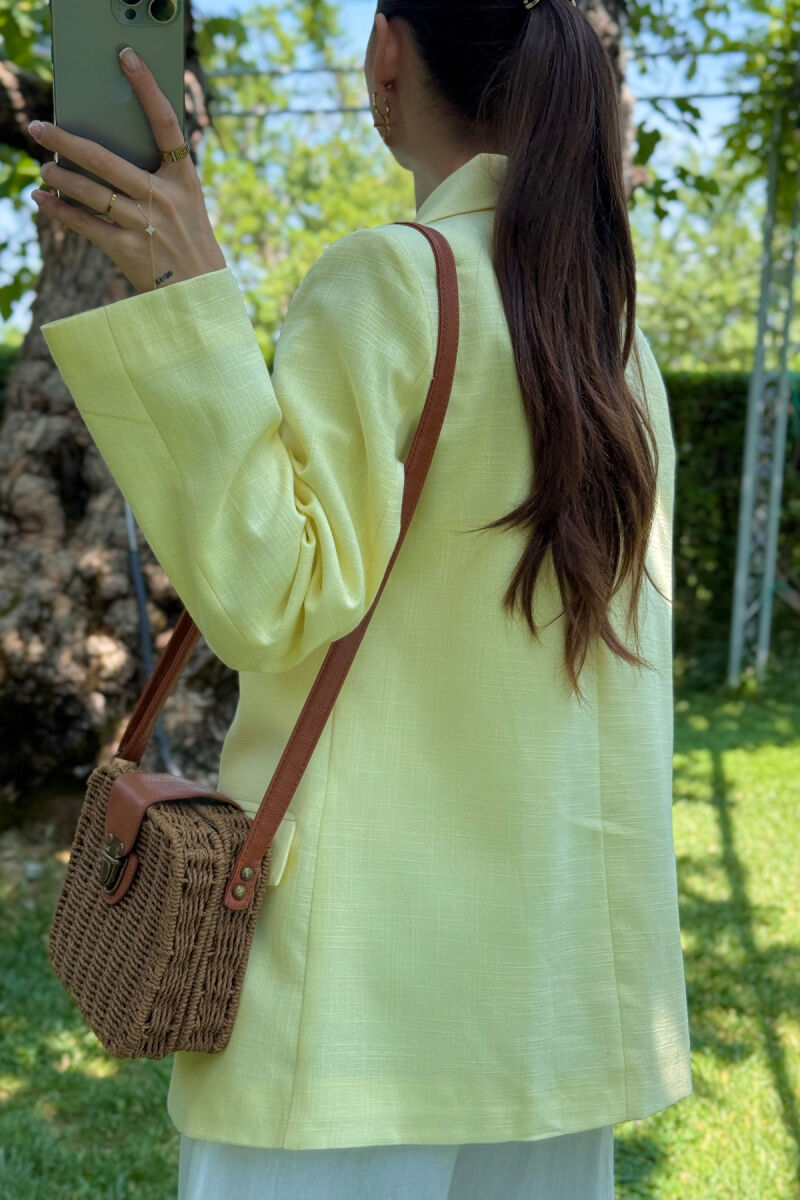 ONE COLOR SIMPLE WOMEN JACKET YELLOW/E VERDHE - 5