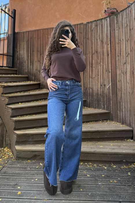 ONE COLOR SIMPLE WOMEN JEANS BLUE/BLU - 3