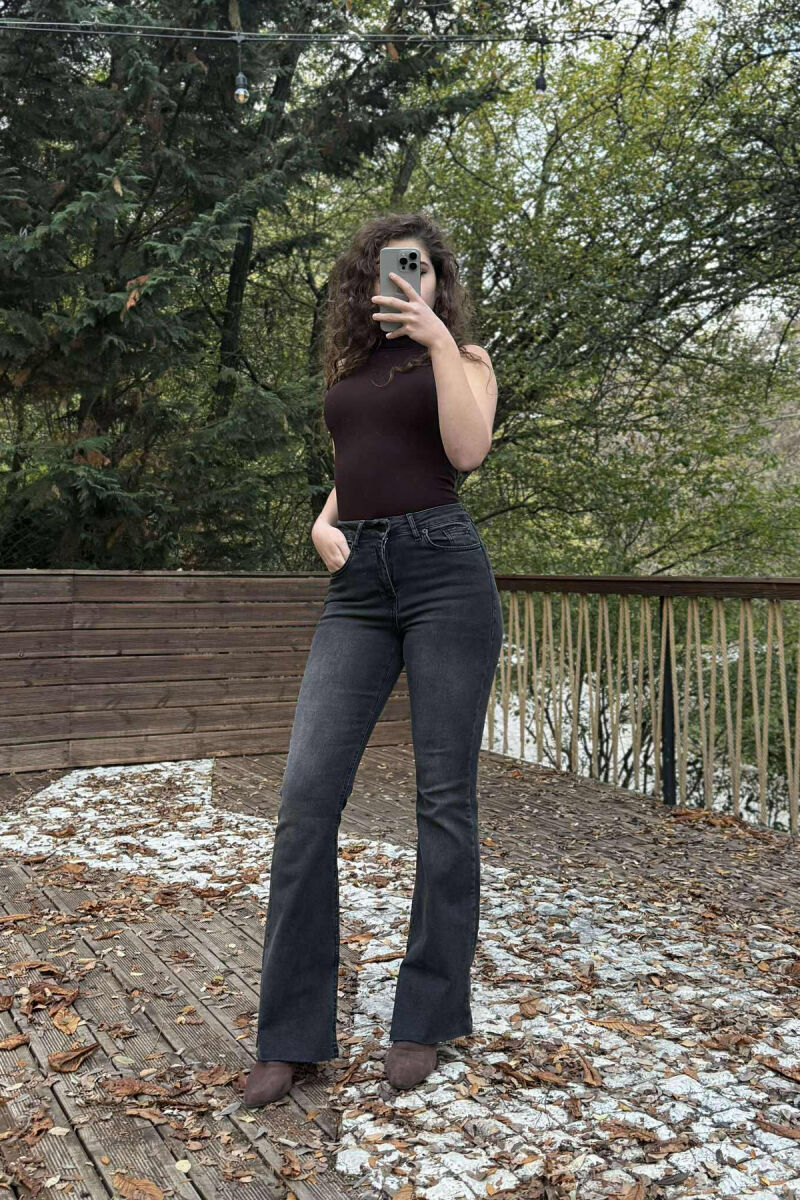 ONE COLOR SIMPLE WOMEN JEANS DARK GREY/GEE - 3