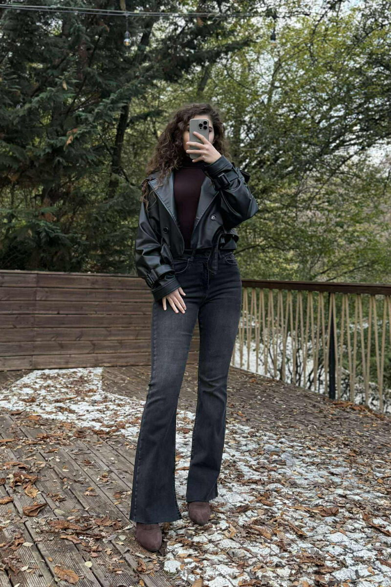 ONE COLOR SIMPLE WOMEN JEANS DARK GREY/GEE - 2