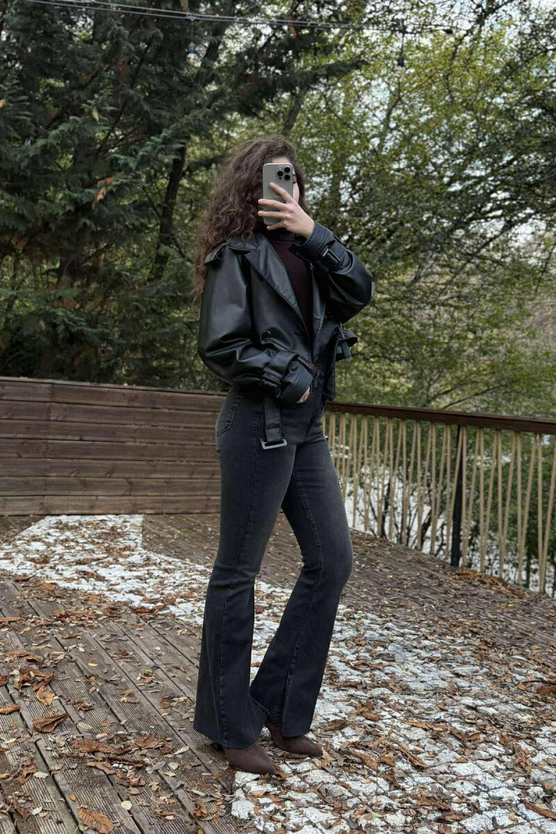 ONE COLOR SIMPLE WOMEN JEANS DARK GREY/GEE - 5