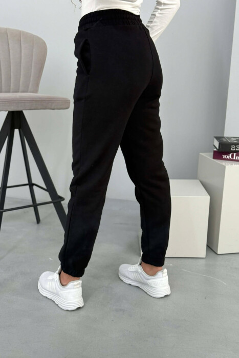 ONE COLOR SIMPLE WOMEN JOGGERS BLACK/ E ZEZE - 4