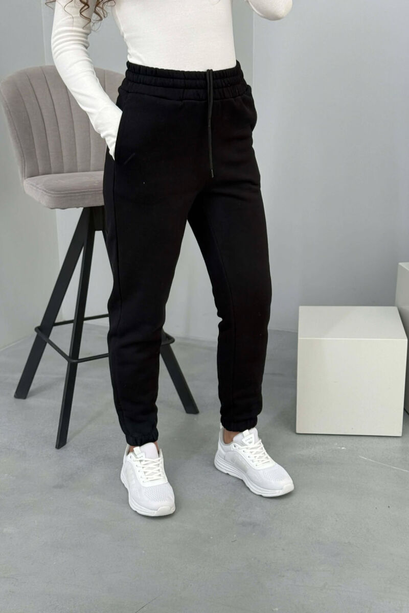 ONE COLOR SIMPLE WOMEN JOGGERS BLACK/ E ZEZE - 5