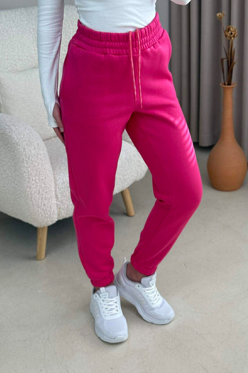 ONE COLOR SIMPLE WOMEN JOGGERS FUCHSIA/CIKLAMI - 3