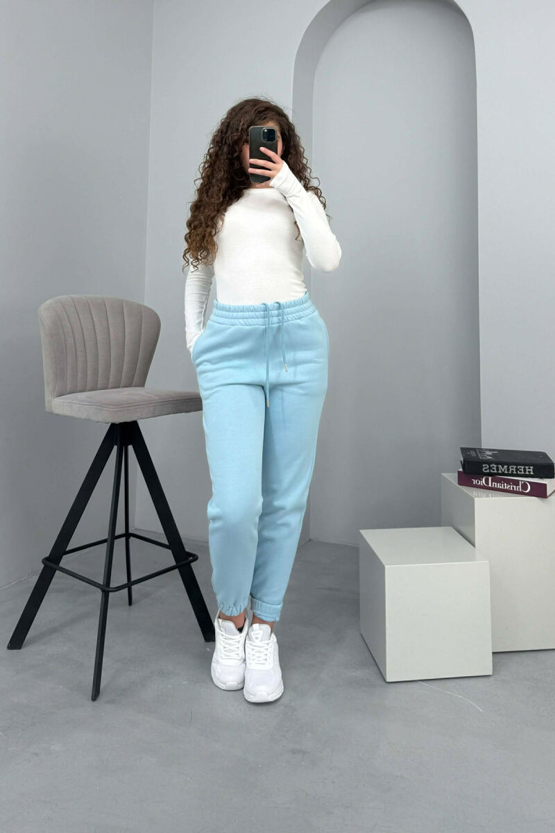 ONE COLOR SIMPLE WOMEN JOGGERS LIGHTBLUE/BZ - 1